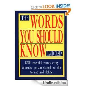 Words You Should Know David Olsen  Kindle Store