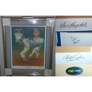 Don Drysdale Framed Signed 18x24 Paluso Art PSA COA   Autographed MLB 