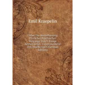   Experimentelle Untersuchungen (German Edition) Emil Kraepelin Books