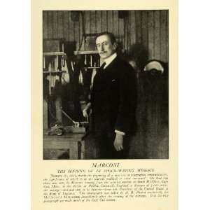  1903 Print Italian inventor Guglielmo Marconi Portrait 