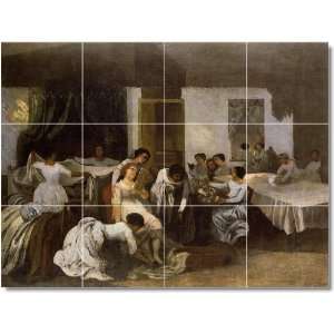 Gustave Courbet People Ceramic Tile Mural 14  18x24 using (12) 6x6 