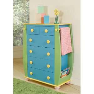  Kids Drawer Chest with Magazine Racks in Multicolored 