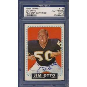 1964 Topps JIM OTTO Autographed/Signed Card PSA/DNA   Autographed NFL 