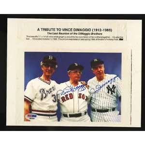Joe DiMaggio Autographed Picture   Brothers Jsa Loa   Autographed MLB 