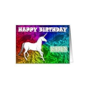  Karen Birthday, Unicorn Dreams Card Health & Personal 