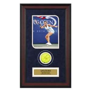 Lindsay Davenport 2005 US Open Framed Autographed Tennis Ball with 