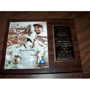 Lou Gehrig New York Yankees Cherry Wood Career Stats Wall Plaque