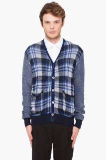 Junya Watanabe Navy Ester Jacquard Cardigan for men  