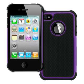 EMPIRE Apple iPhone 4 / 4S Purple and Black Armor Case Cover  