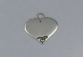 Sterling Silver Engravable Heart Charm, New  