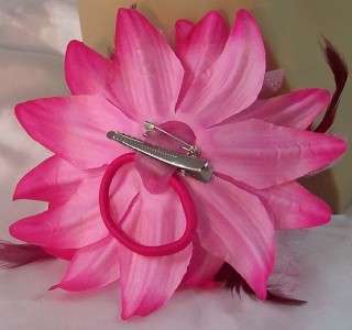 PINK LILY FLOWER HAIR Clip Pin Brooch Ponytail Holder  