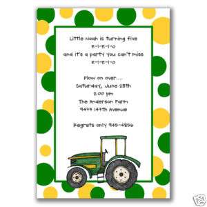 Barnyard Tractor Invitations Farm Hayride Birthday  