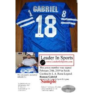 Roman Gabriel Signed Blue Jersey   LA Rams