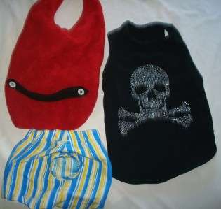 Set of 3 Dog Outfits Size Medium Fleece Coat Skull Coat  