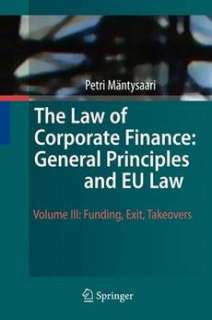 Law of Corporate Finance NEW by Petri Mantysaari 9783642030574  