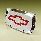 Chevrolet Red Bowtie Engraved Billet Aluminum Tow Hitch Cover, + Free 
