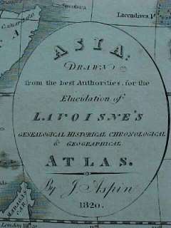 Original 1820 Carey Map ASIA Philippines Korea Vietnam  