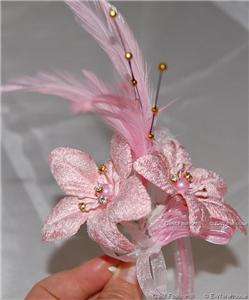 Flower Corsage Lapel Brooch Pink