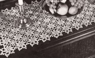 Vintage Crochet Flower Runner Motif Block Pattern  