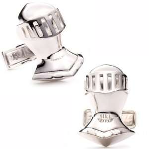  Knight Helmet Sterling Silver Cufflinks 