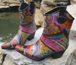 Girls Western Cowboy Multi Swirl Pattern Rain Boots 9 From Corkys 