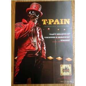  T Pain Thr33 Ringz 12 x 18 inch promotional poster 