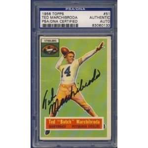  1956 Topps Ted Marchibroda #51 Signed Card PSA/DNA Sports 