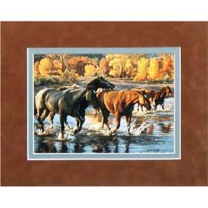 Tim Cox HORSES OF THE CREEK Matted Suede Print