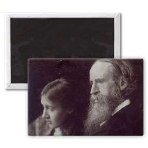 Virginia Woolf and her father Sir Leslie   3x2 inch Fridge Magnet 
