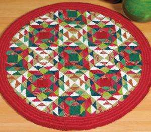 Bright Colorful QUILT Design ROUND Rug 36  