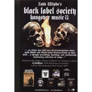 Black Label Society Zakk Wylde 2004 CD Promo Poster 