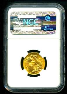 1928 SA S.AFRICA G V GOLD COIN SOVEREIGN NGC CERTIF GENUINE GRADED MS 