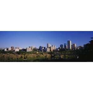  City Skyline in Front of a River, Edmonton, Alberta, Canada 