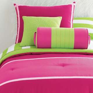 12p QUEEN Comforter Pink,Lime Green+Val+Drapes~Girl~NEW  