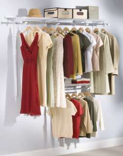 telescoping rods and expanding shelves make reconfiguring your closet 