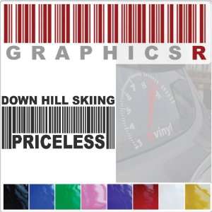   Barcode UPC Priceless Downhill Skiing Alpine Racer Skier A684   Pink
