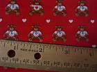 Brown Teddy Bear Valentines Day Heart Fabric Appliques items in 