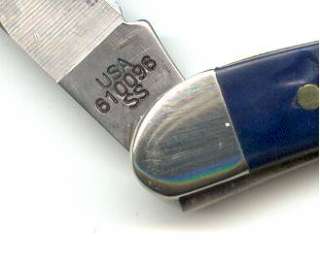   610096 SS USA Navy Blue Bone Small Texas Toothpick Knife [NIB]  