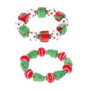 Christmas Glass Stretch Bracelets 