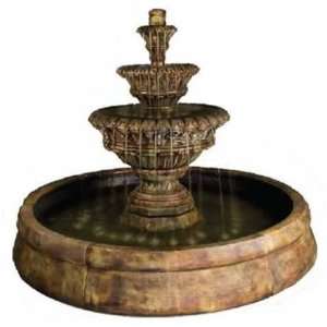   Valencia Spill Fountain In Crested Pool   Stone Finish