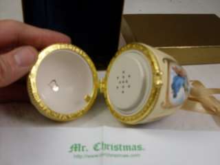 Mr Christmas Music Box Egg Ornament Gift Angels Cherubs  