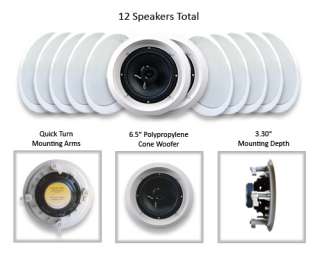 12 New Home Audio 250 Watt 6.5In Wall/Ceiling Speakers  