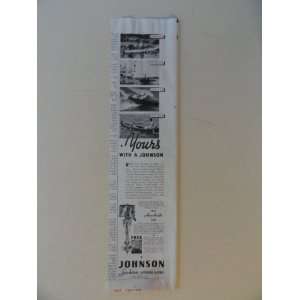  Johnson Outboard Motors. Vintage 30s full page print ad 