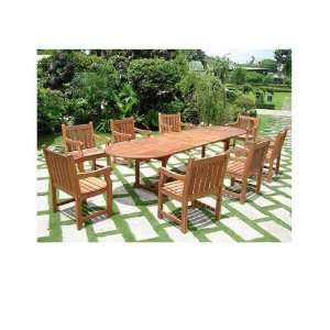   English Garden Dining Set with Oval Extension Table