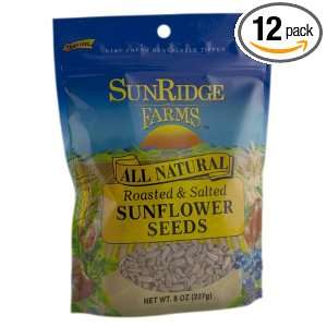 Sunridge Farms Roasted Salted Sunflower Seeds, 8 Ounce Bags (Pack of 