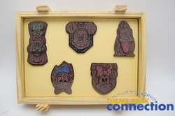 Disney LE 200 Adventures in Pin Trading African Tiki Masks Wood Boxed 