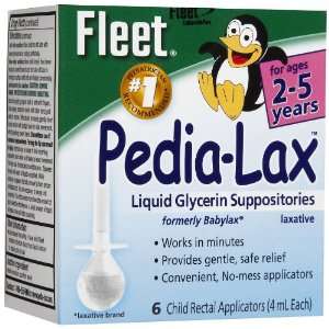  Fleet Pedia Lax Glycerin Suppositories, Liquid, 6 ct 