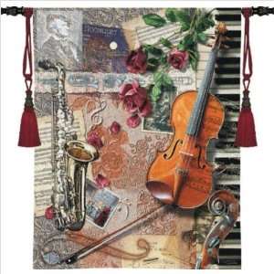   Ensemble Tapestry Style Fleur De Lis Black 28   48