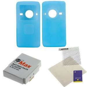  GTMax Flip UltraHD ABT2W Battery + Blue Silicone Soft Skin 