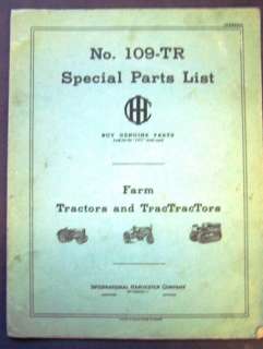 1940s International Harvester Special Parts List  